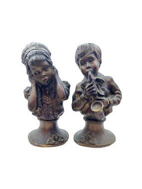 Universal Statuary Kendrick Boy & Girl Jazz Figurines Chicago 70s Vintage